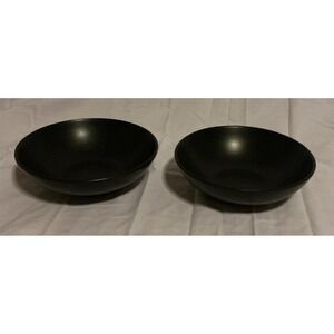 Thomson Pottery Matte Black 7 inch Cereal Soup Salad Bowls, Set of 2